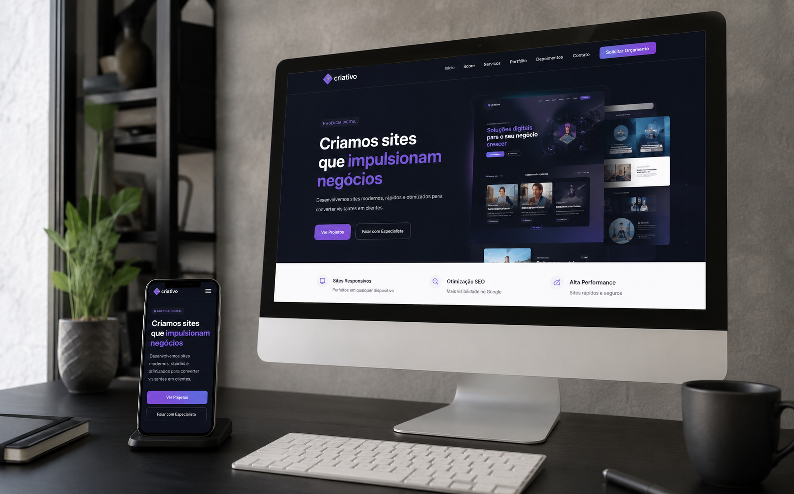 Preview de site moderno